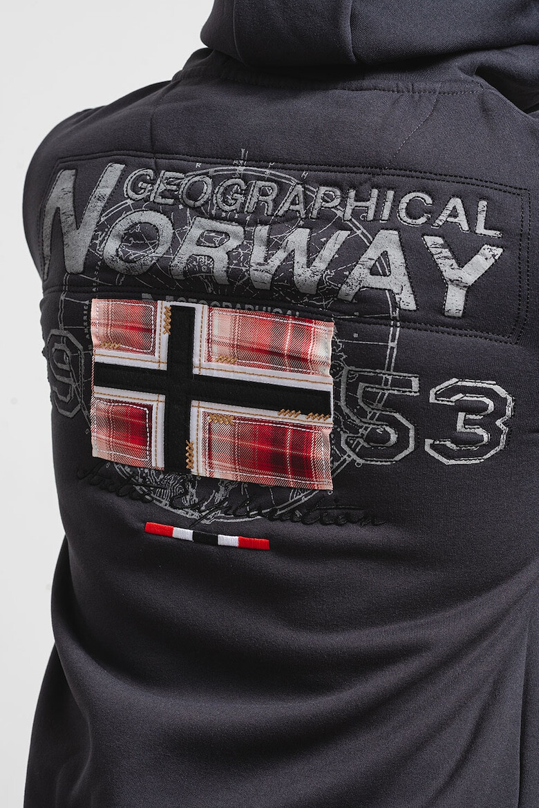 Geographical Norway Hanorac cu imprimeu logo fermoar si buzunare oblice Glacier - Pled.ro