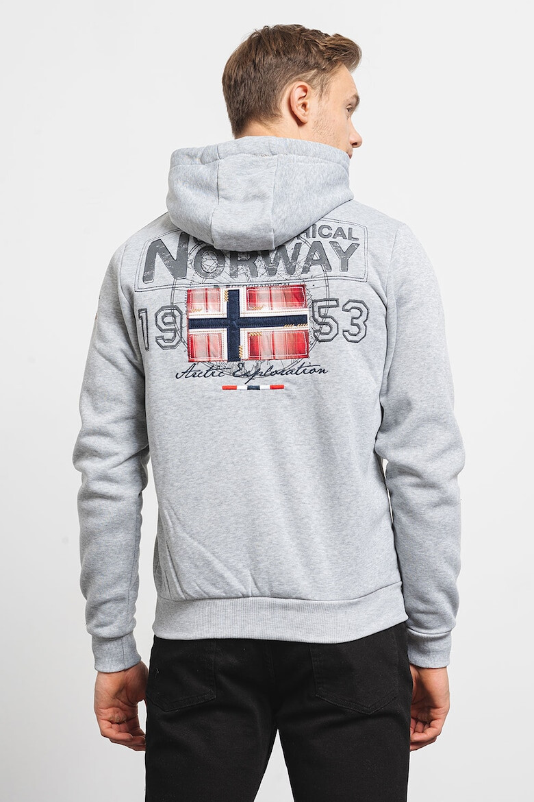 Geographical Norway Hanorac cu imprimeu logo fermoar si buzunare oblice Glacier - Pled.ro