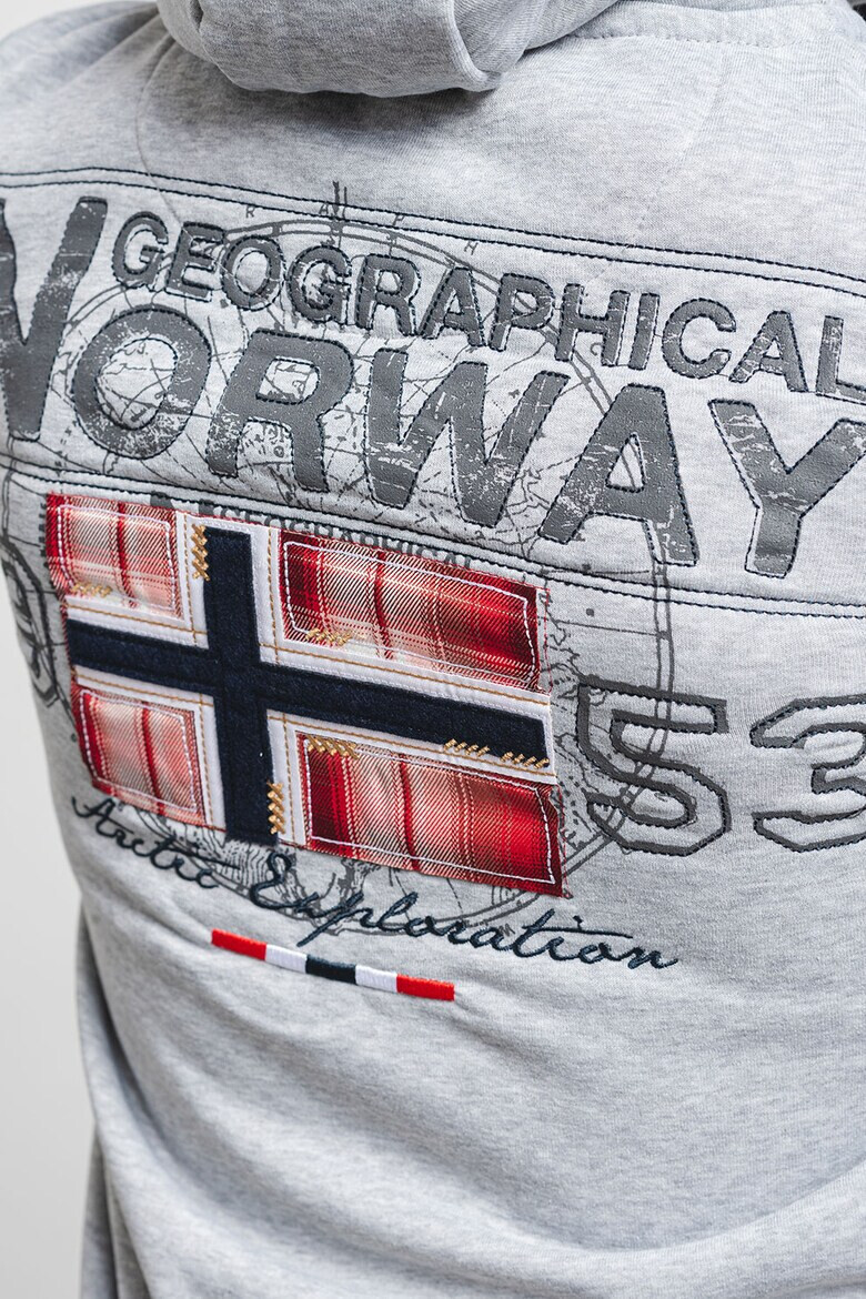 Geographical Norway Hanorac cu imprimeu logo fermoar si buzunare oblice Glacier - Pled.ro