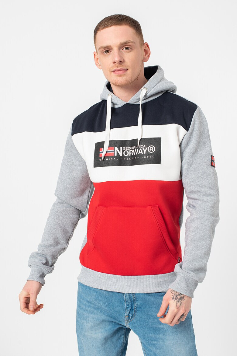 Geographical Norway Hanorac cu imprimeu logo si buzunare kangaroo Golem - Pled.ro