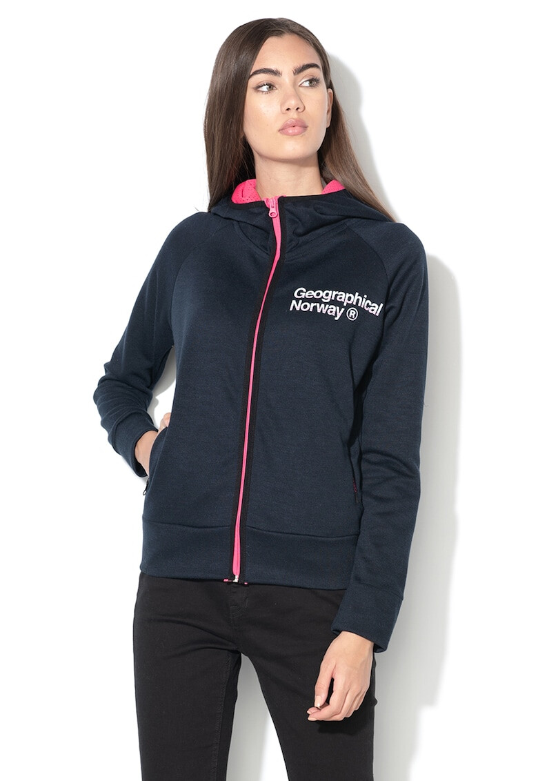 Geographical Norway Hanorac cu imprimeu logo si fermoar Gaelle - Pled.ro