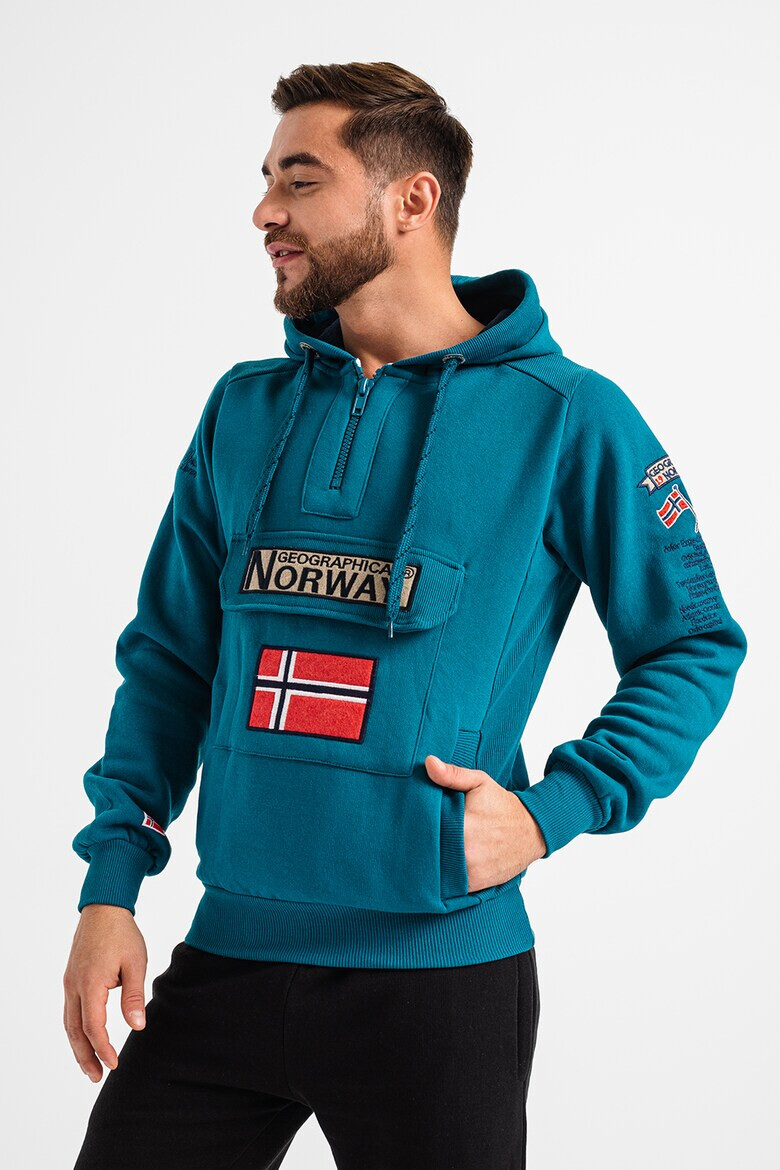 Geographical Norway Hanorac cu snur si logo brodat Gymclass - Pled.ro