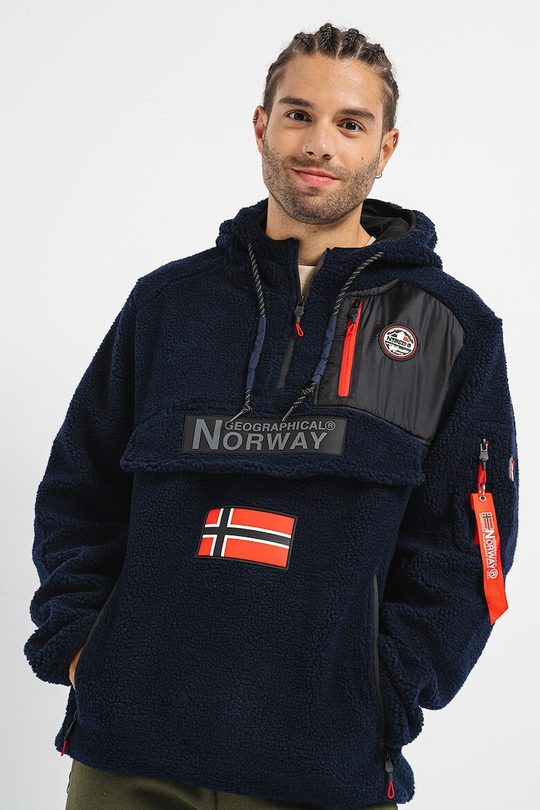 Geographical Norway Hanorac din material teddy cu logo Terifique - Pled.ro