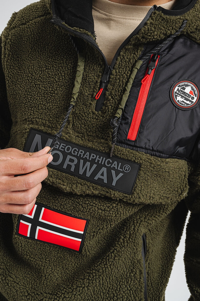 Geographical Norway Hanorac din material teddy cu logo Terifique - Pled.ro