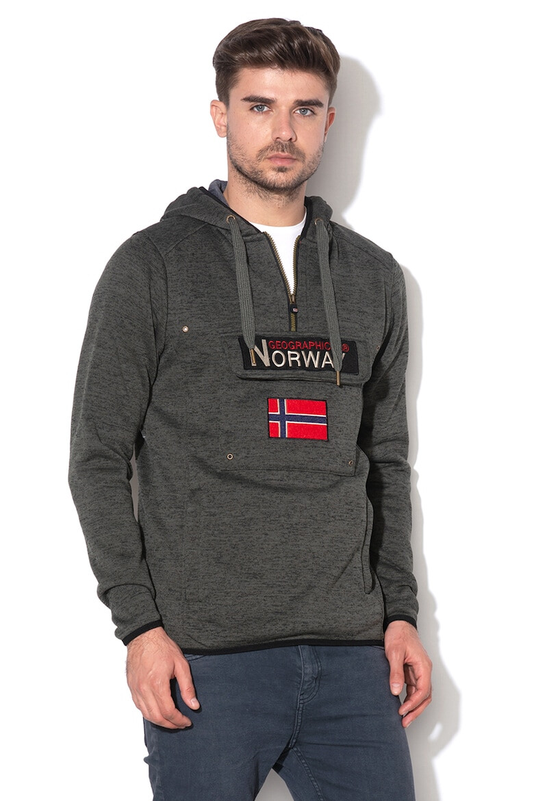 Geographical Norway Hanorac tricotat cu buzunar frontal aplicat Upclass - Pled.ro