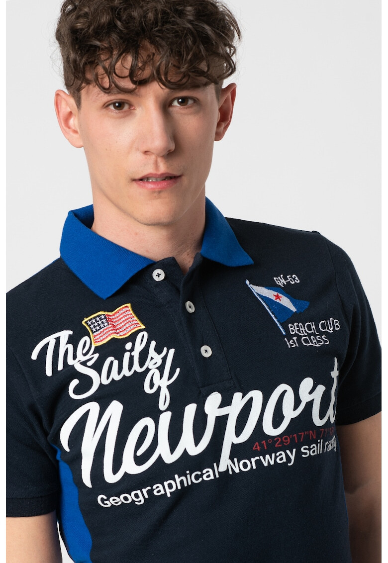 Geographical Norway Tricou polo cu imprimeuri si broderii Kayport - Pled.ro