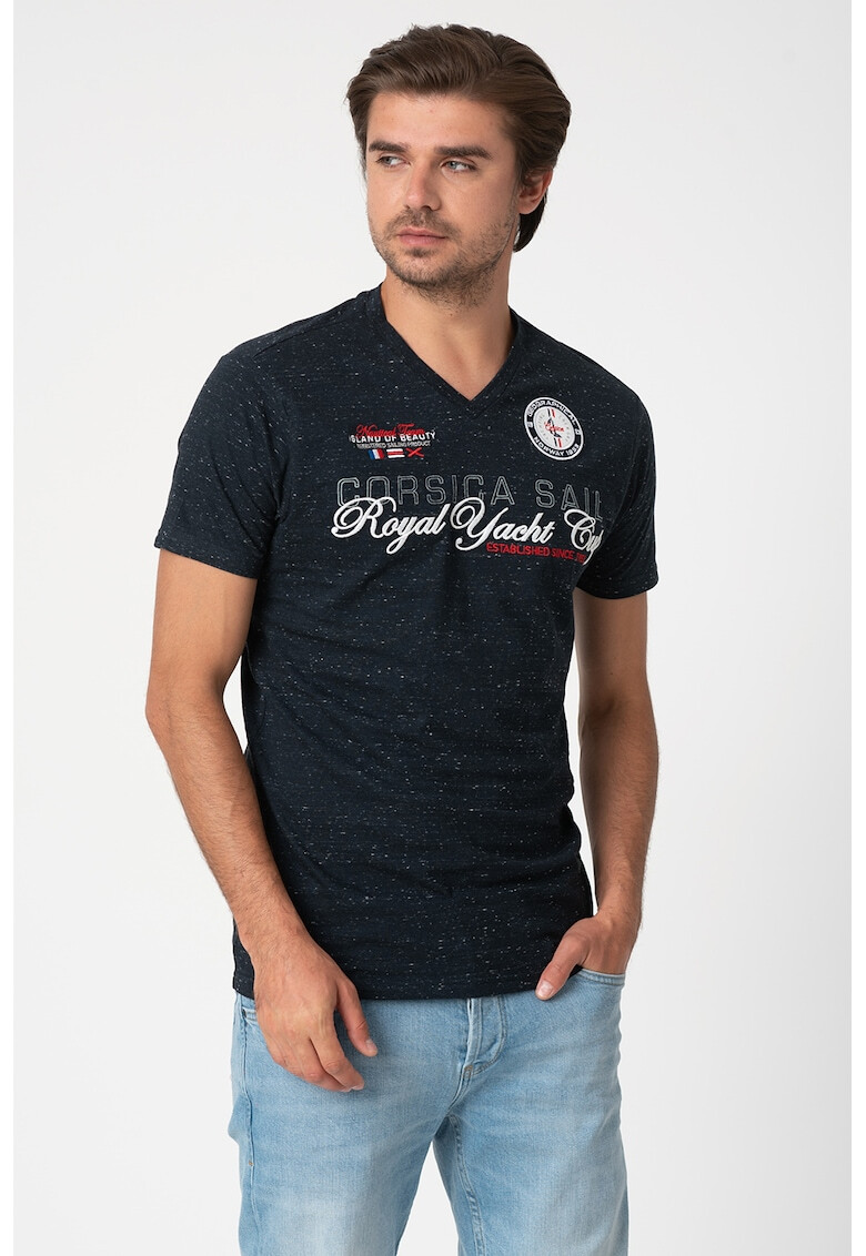 Geographical Norway Tricou regular fit cu decolteu in V Justin - Pled.ro