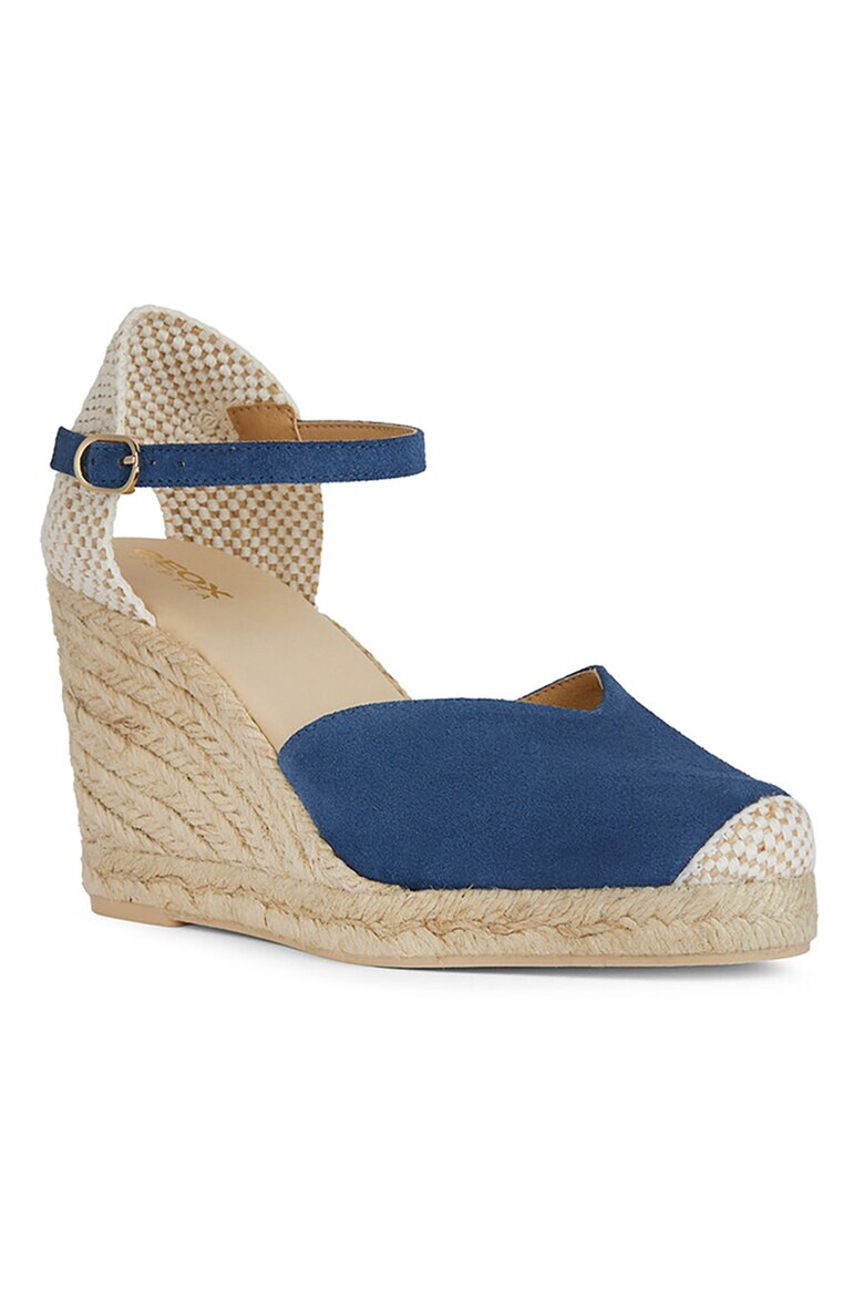 Geox Espadrile din piele intoarsa cu talpa wedge - Pled.ro