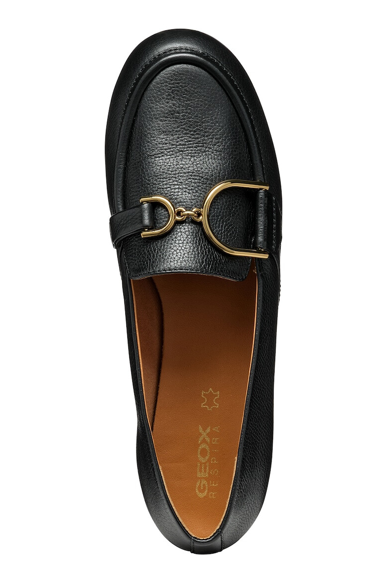 Geox Pantofi loafer din piele cu talpa joasa si aplicatie metalica - Pled.ro