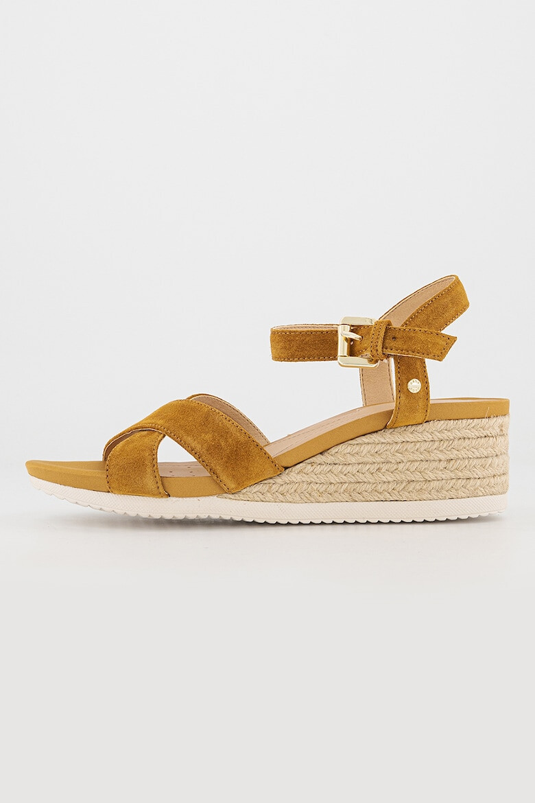 Geox Sandale de piele intoarsa cu talpa wedge Ischia - Pled.ro