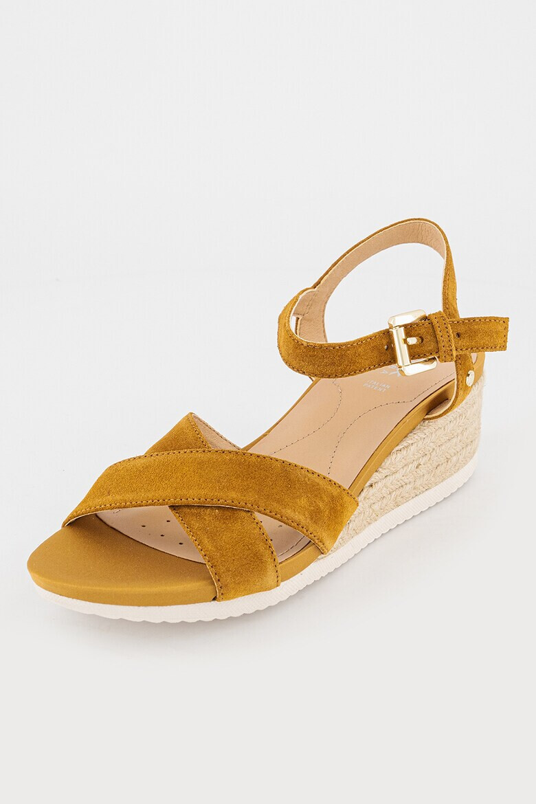 Geox Sandale de piele intoarsa cu talpa wedge Ischia - Pled.ro