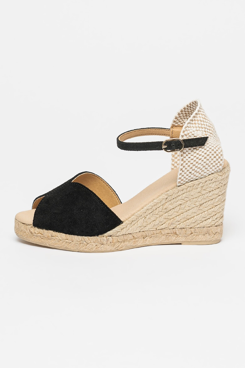 Geox Sandale-espadrile cu talpa wedge si garnitura din piele intoarsa Gelsa - Pled.ro