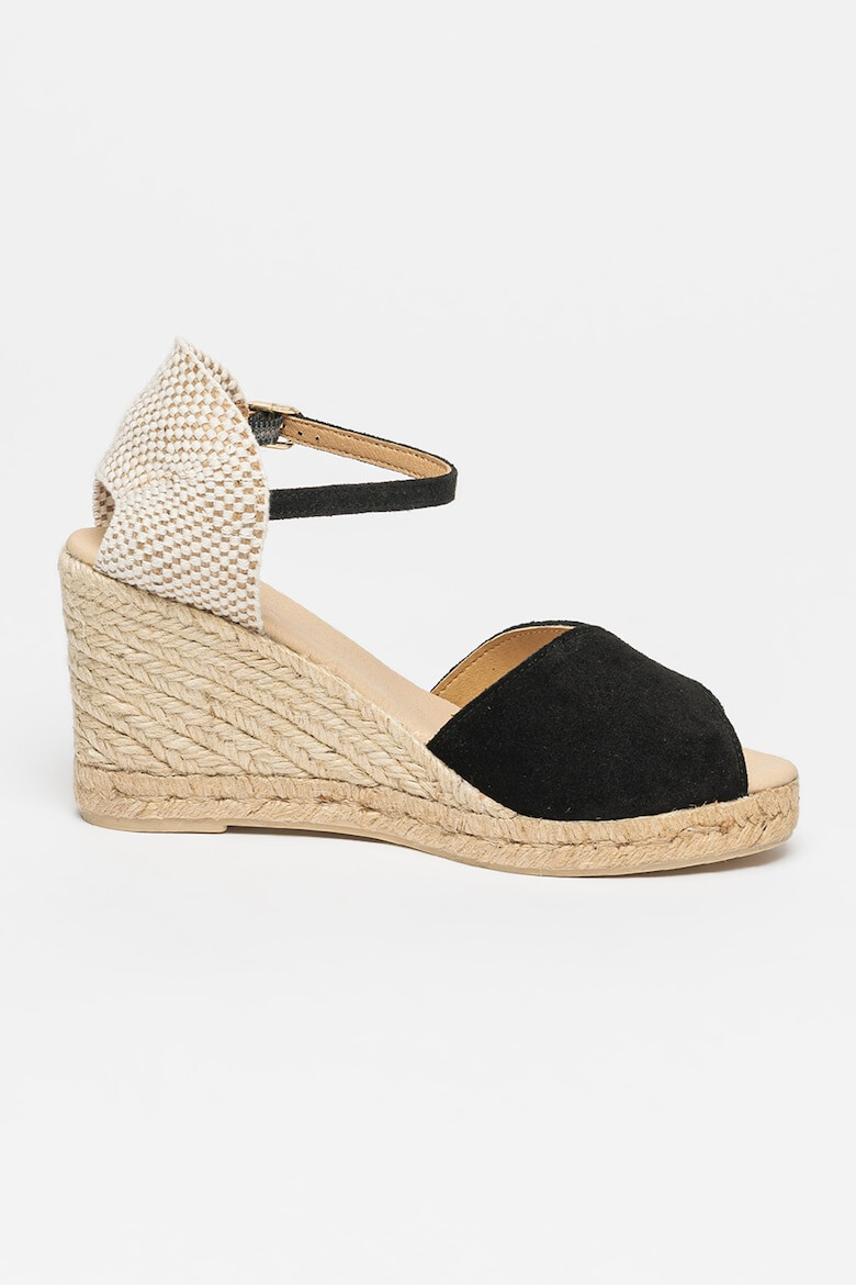 Geox Sandale-espadrile cu talpa wedge si garnitura din piele intoarsa Gelsa - Pled.ro