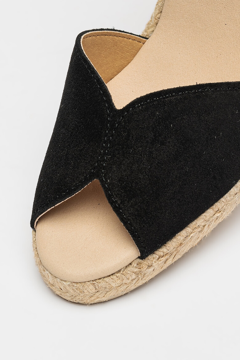 Geox Sandale-espadrile cu talpa wedge si garnitura din piele intoarsa Gelsa - Pled.ro