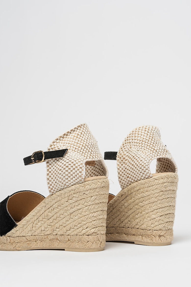 Geox Sandale-espadrile cu talpa wedge si garnitura din piele intoarsa Gelsa - Pled.ro