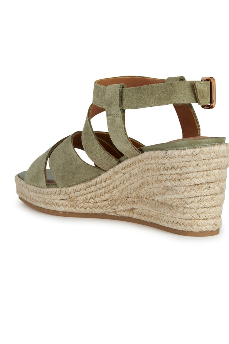 Geox Sandale-espadrile de piele intoarsa cu platforma - Pled.ro