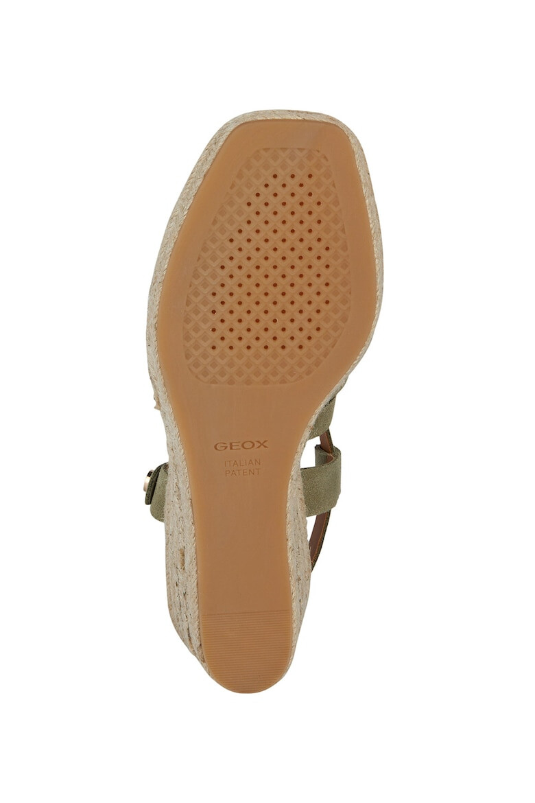 Geox Sandale-espadrile de piele intoarsa cu platforma - Pled.ro