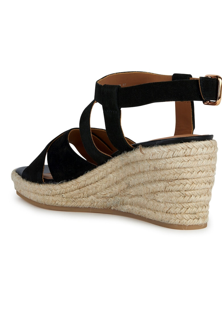 Geox Sandale-espadrile de piele intoarsa cu platforma - Pled.ro