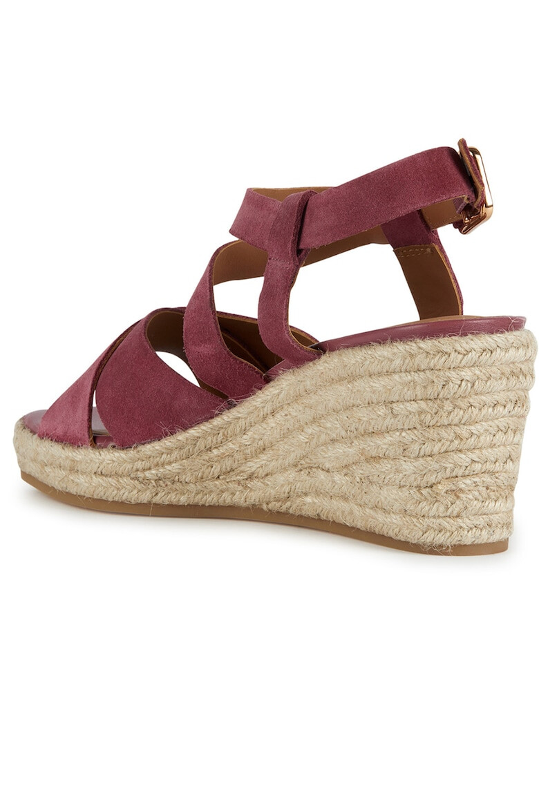 Geox Sandale-espadrile de piele intoarsa cu platforma - Pled.ro