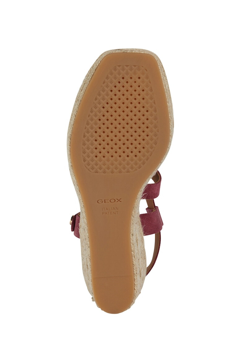 Geox Sandale-espadrile de piele intoarsa cu platforma - Pled.ro