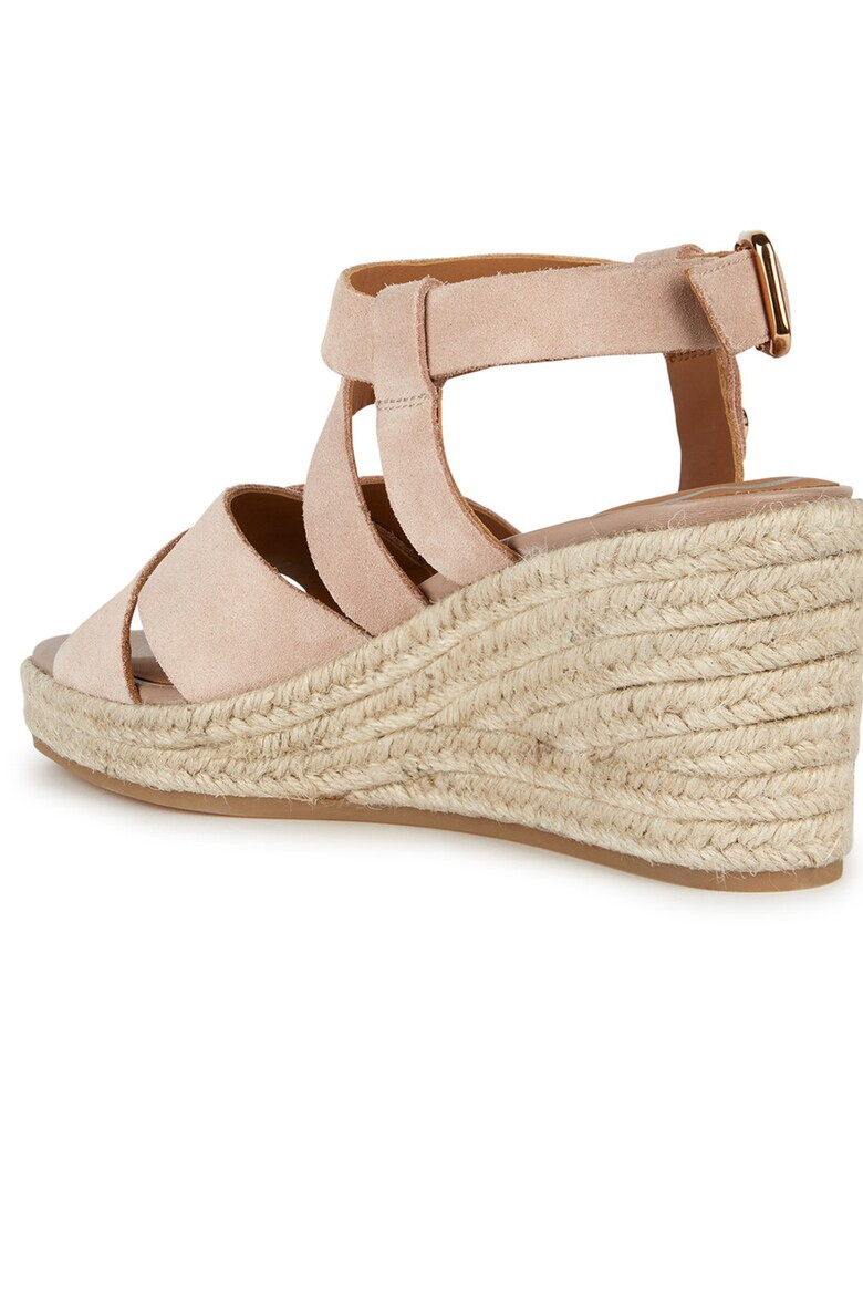 Geox Sandale-espadrile de piele intoarsa cu platforma - Pled.ro