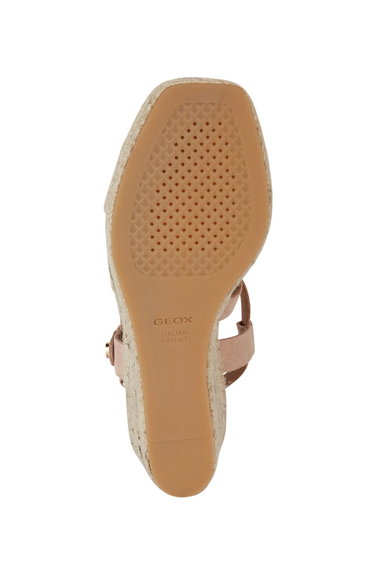 Geox Sandale-espadrile de piele intoarsa cu platforma - Pled.ro