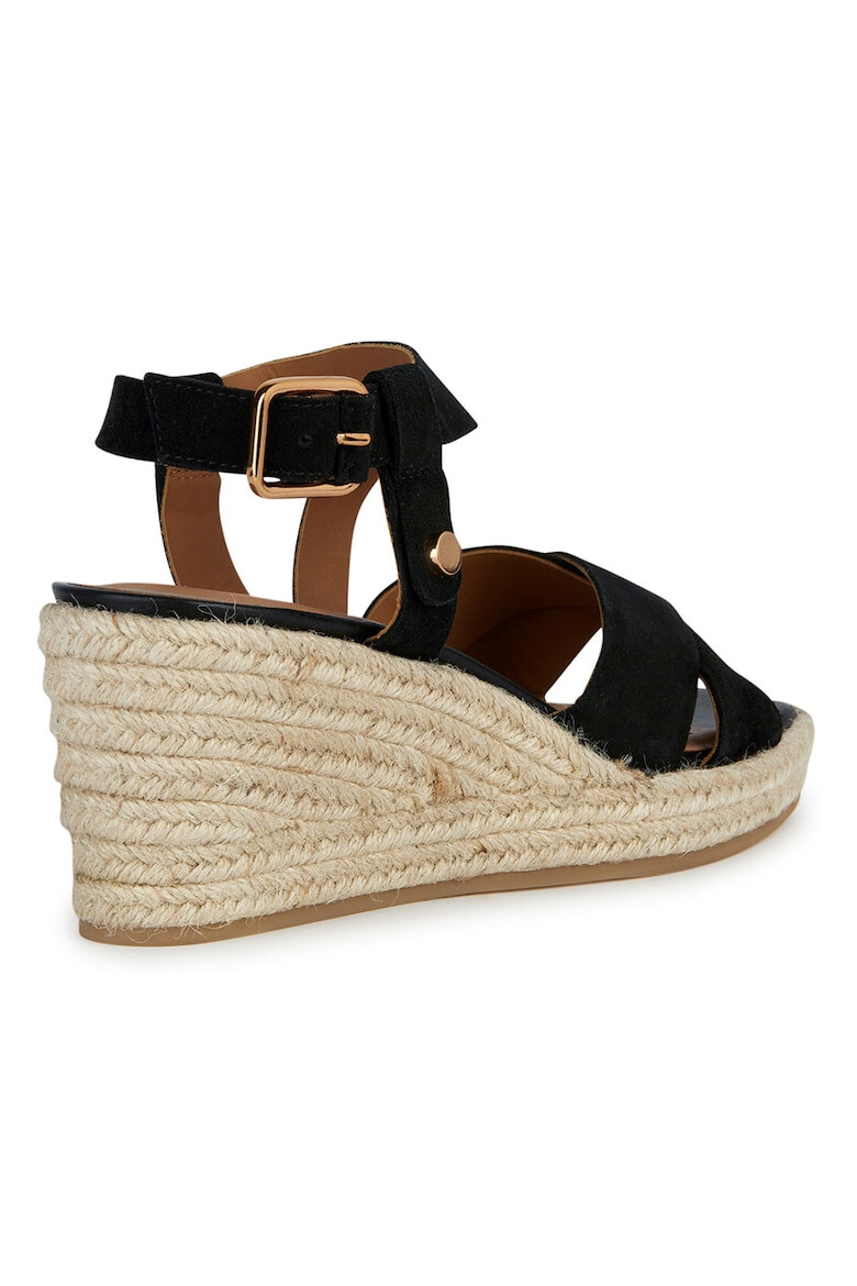 Geox Sandale-espadrile de piele intoarsa cu platforma - Pled.ro