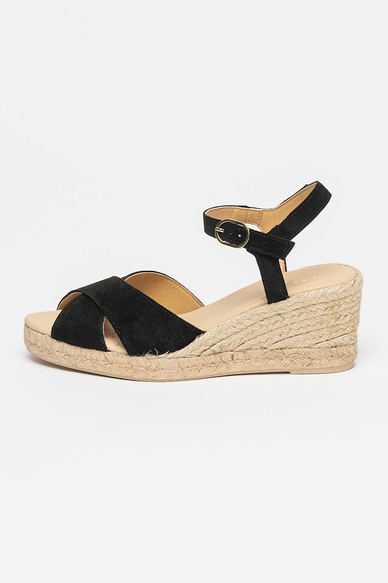 Geox Sandale-espadrile de piele intoarsa cu talpa wedge Gelsa - Pled.ro