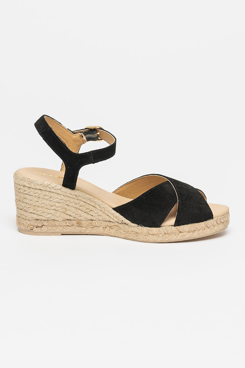 Geox Sandale-espadrile de piele intoarsa cu talpa wedge Gelsa - Pled.ro