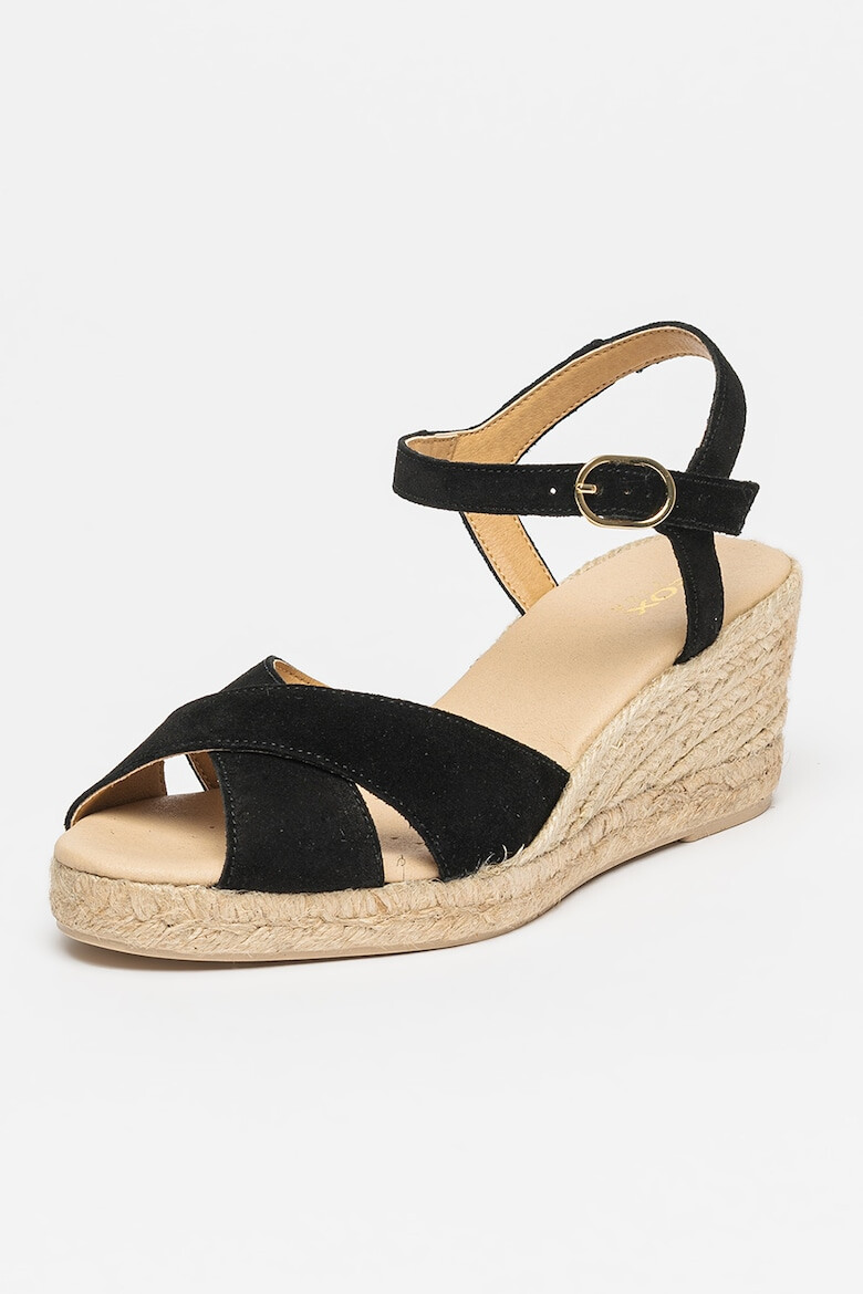 Geox Sandale-espadrile de piele intoarsa cu talpa wedge Gelsa - Pled.ro