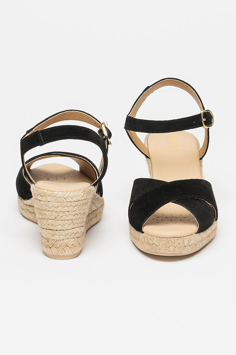 Geox Sandale-espadrile de piele intoarsa cu talpa wedge Gelsa - Pled.ro