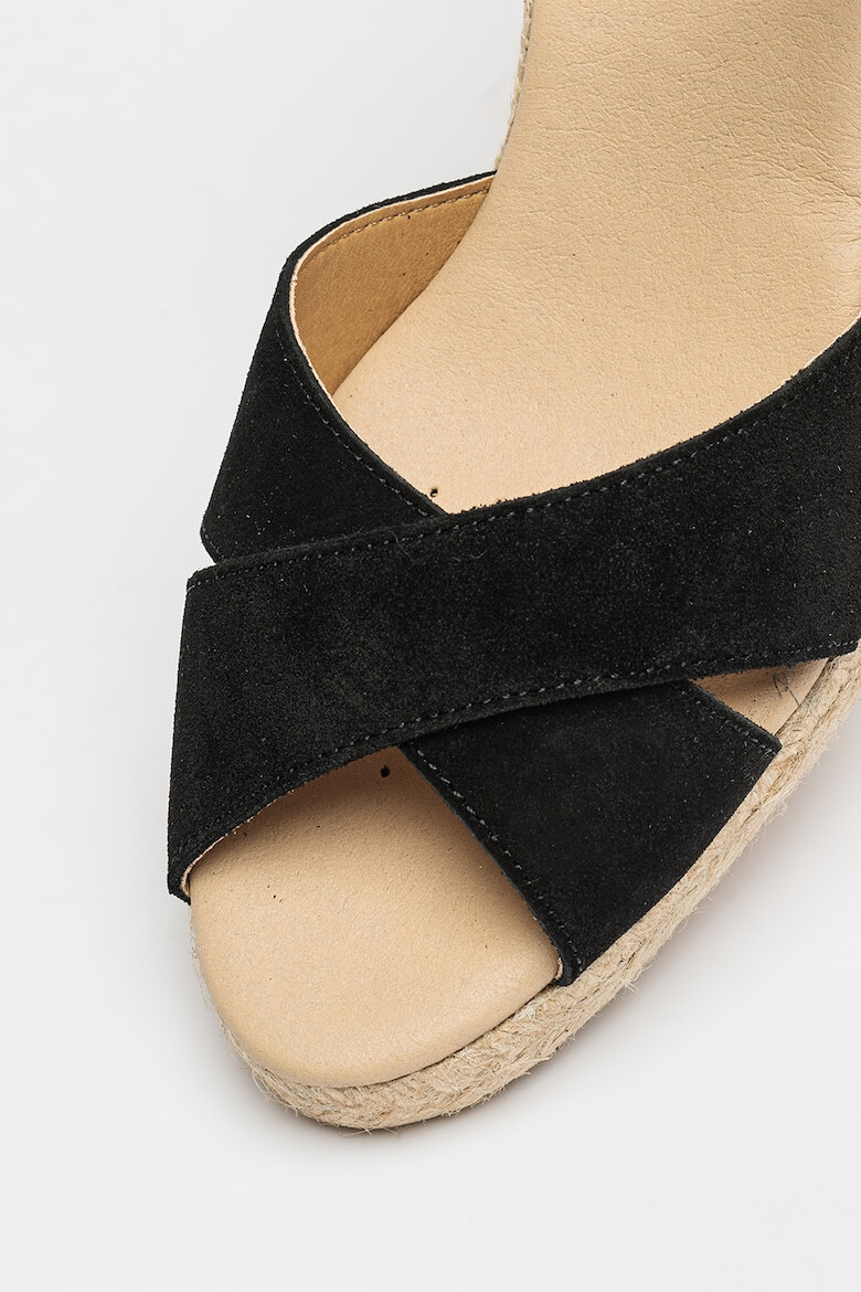 Geox Sandale-espadrile de piele intoarsa cu talpa wedge Gelsa - Pled.ro