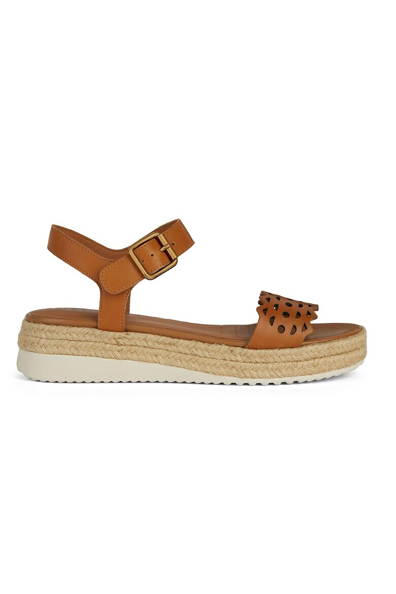 Geox Sandale wedge de piele cu model perfoat - Pled.ro