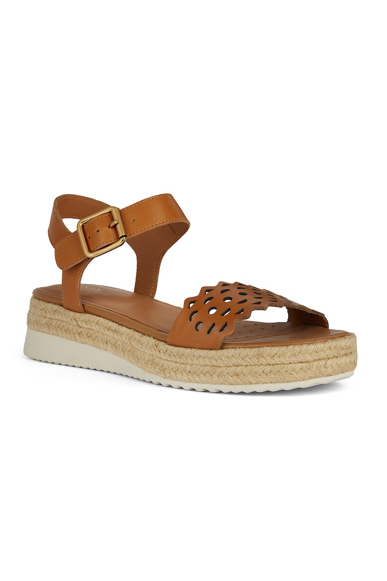 Geox Sandale wedge de piele cu model perfoat - Pled.ro