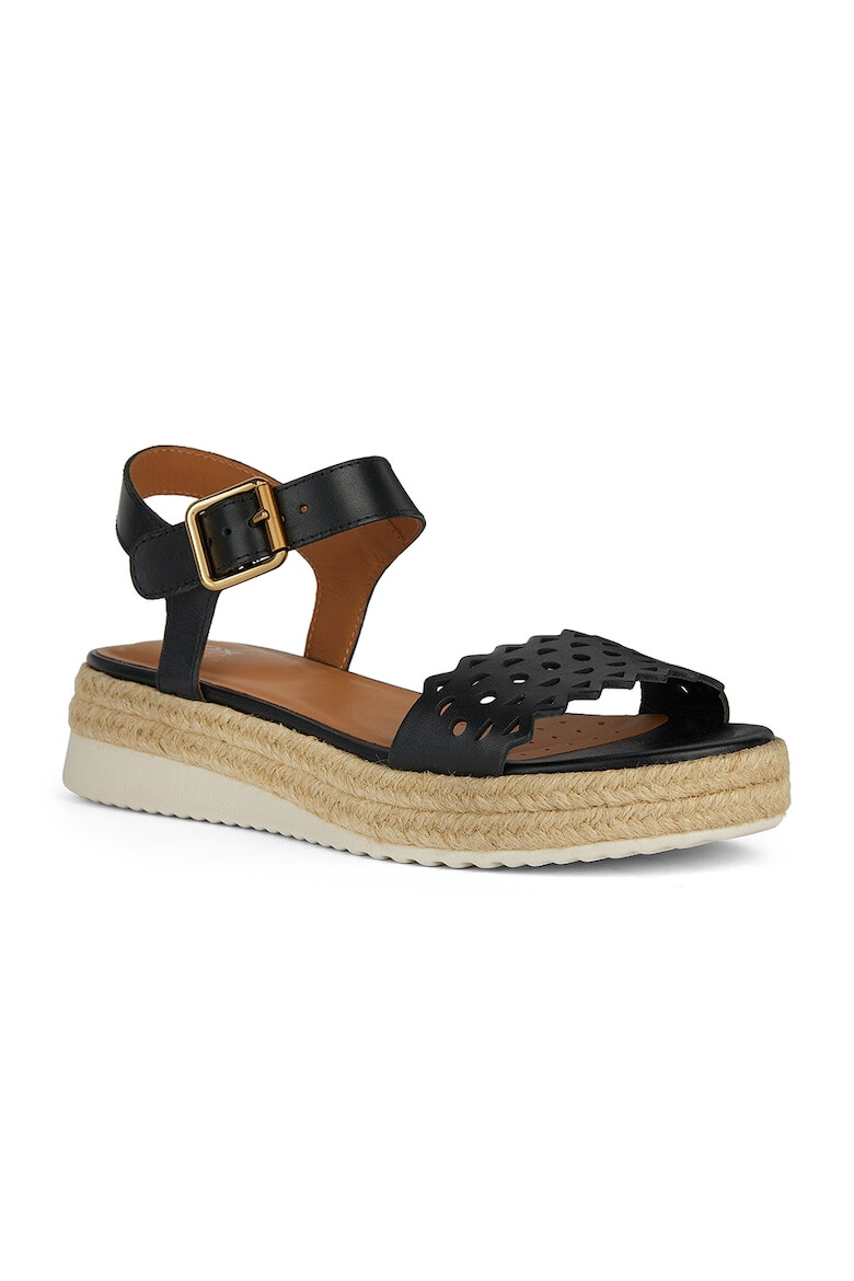 Geox Sandale wedge de piele cu model perfoat - Pled.ro