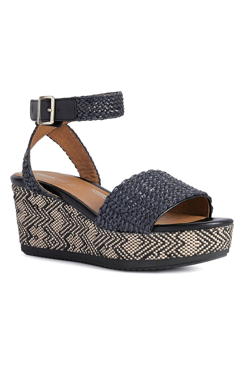 Geox Sandale wedge de piele ecologica - Pled.ro