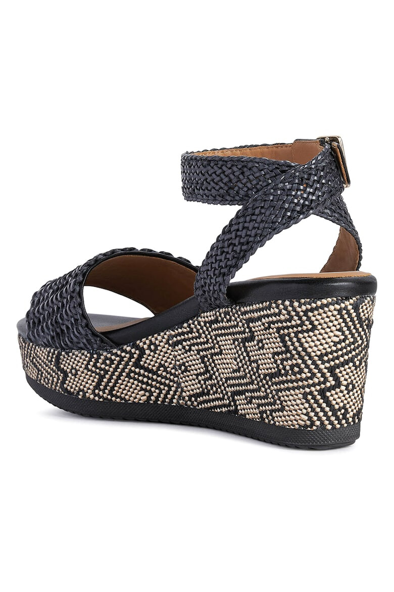 Geox Sandale wedge de piele ecologica - Pled.ro