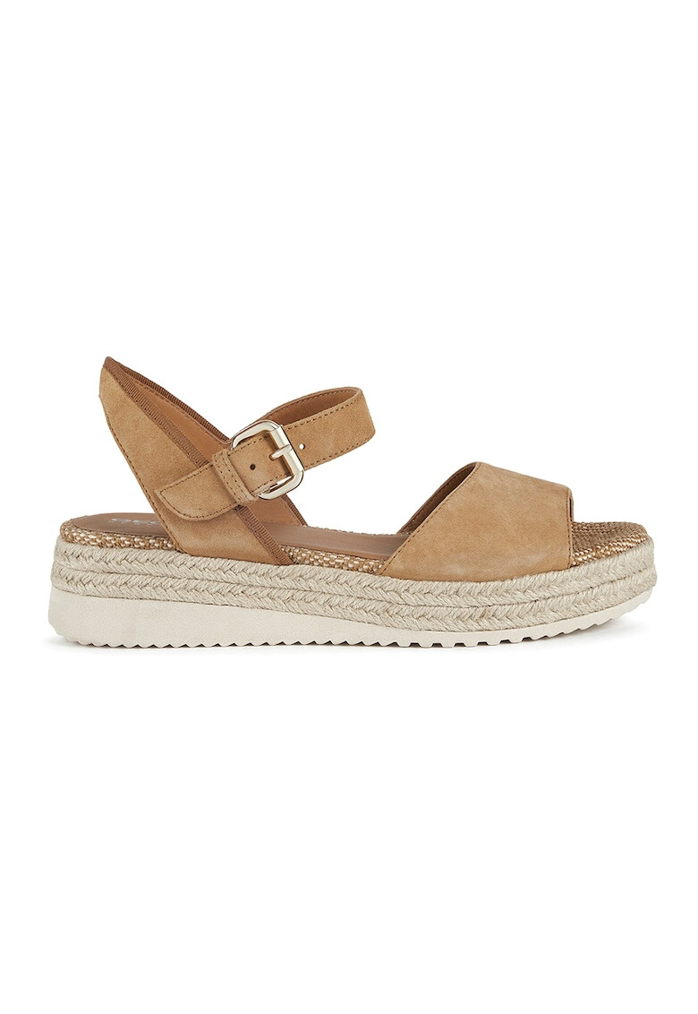 Geox Sandale wedge de piele intoarsa - Pled.ro