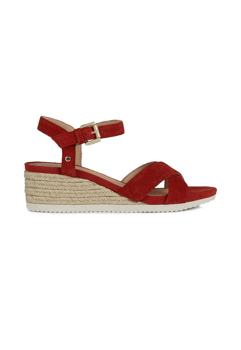 Geox Sandale wedge tip espadrile de piele intoarsa Ischia Corda - Pled.ro