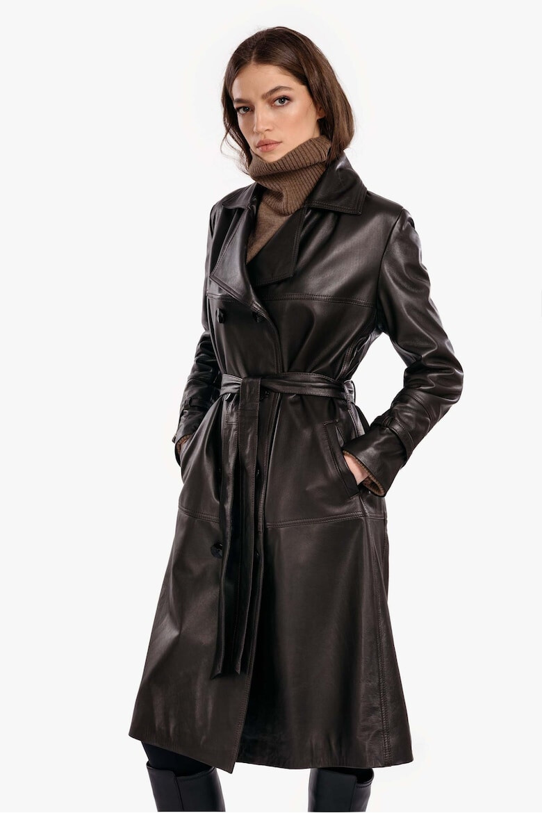 Gerali Tailoring Trench din piele naturala pentru Femei Model Leather Trench - Pled.ro