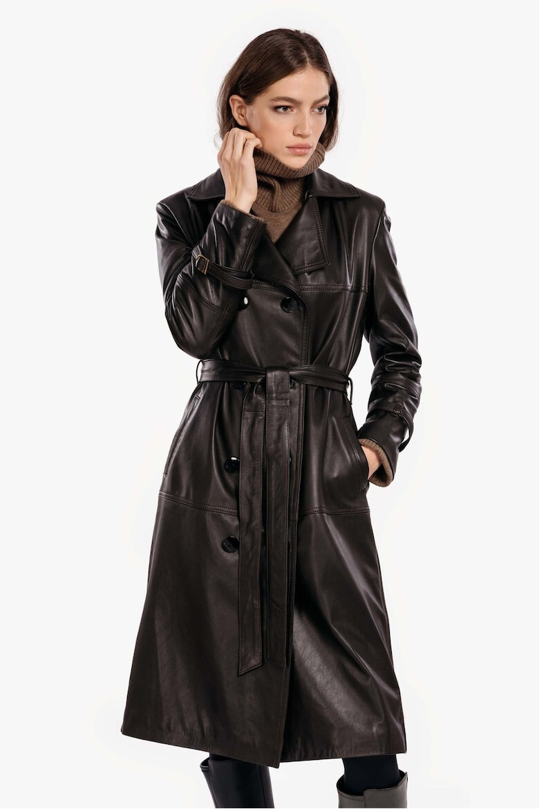 Gerali Tailoring Trench din piele naturala pentru Femei Model Leather Trench - Pled.ro