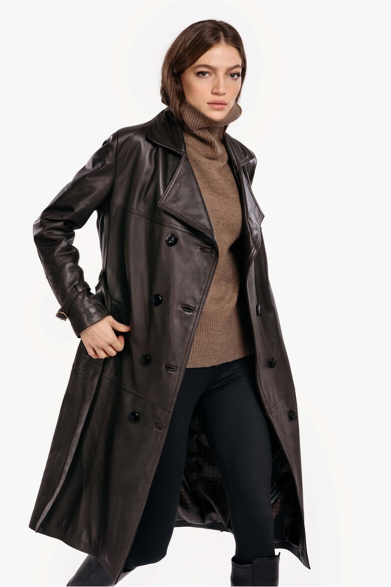 Gerali Tailoring Trench din piele naturala pentru Femei Model Leather Trench - Pled.ro