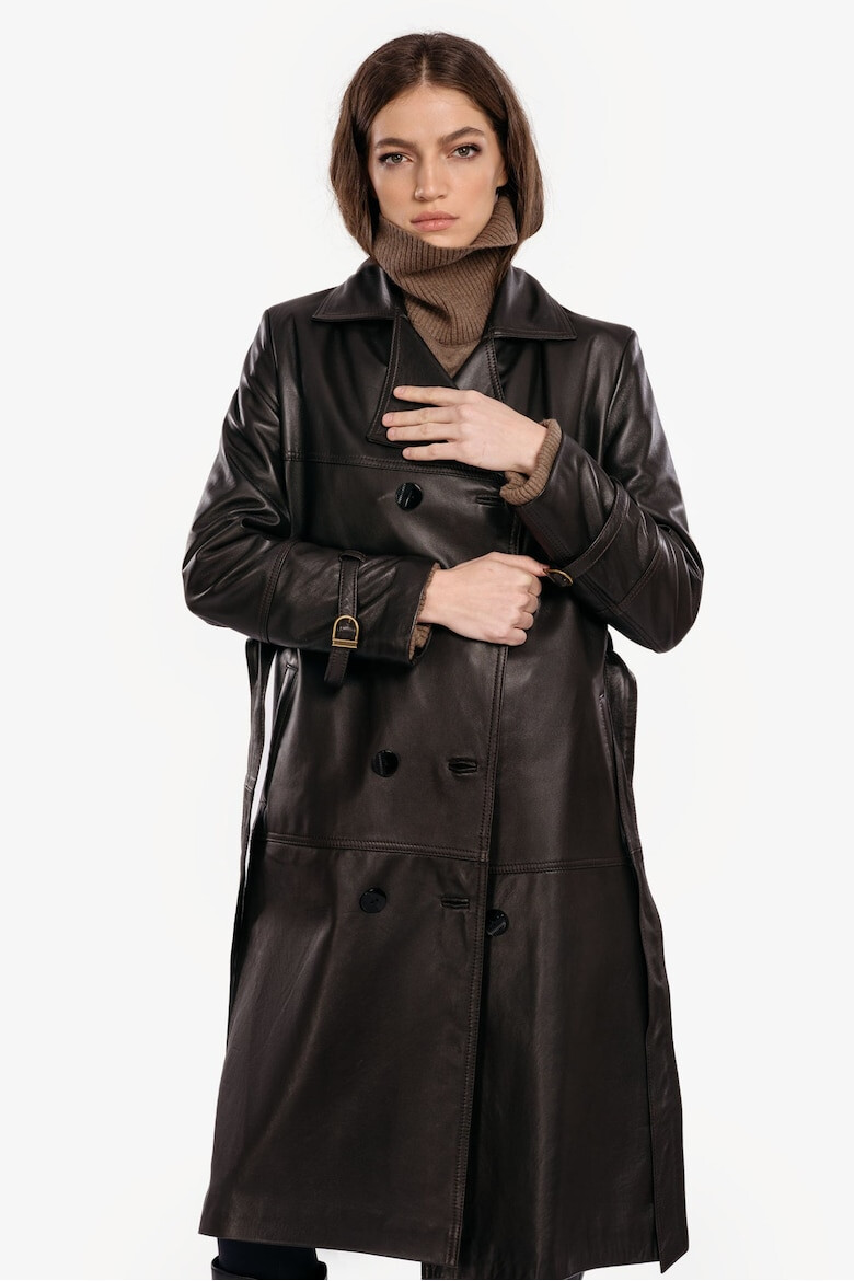 Gerali Tailoring Trench din piele naturala pentru Femei Model Leather Trench - Pled.ro