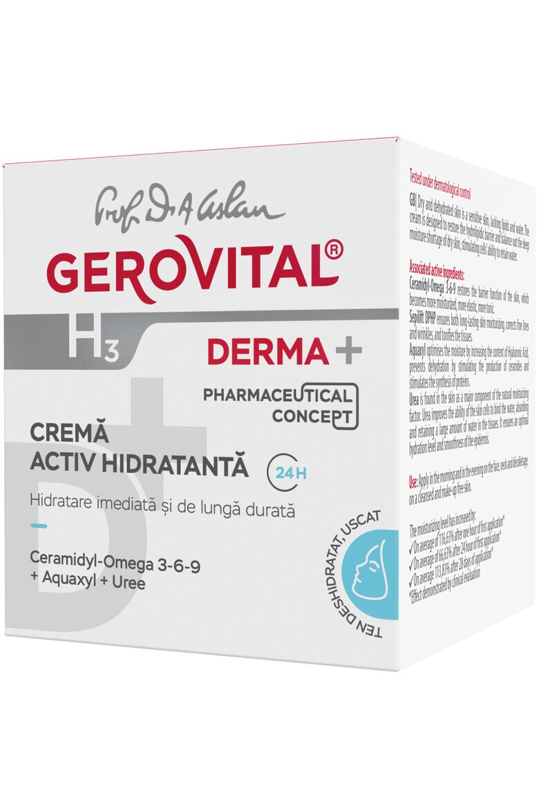 Gerovital Crema activ hidratanta 24h H3 Derma+ 50 ml - Pled.ro