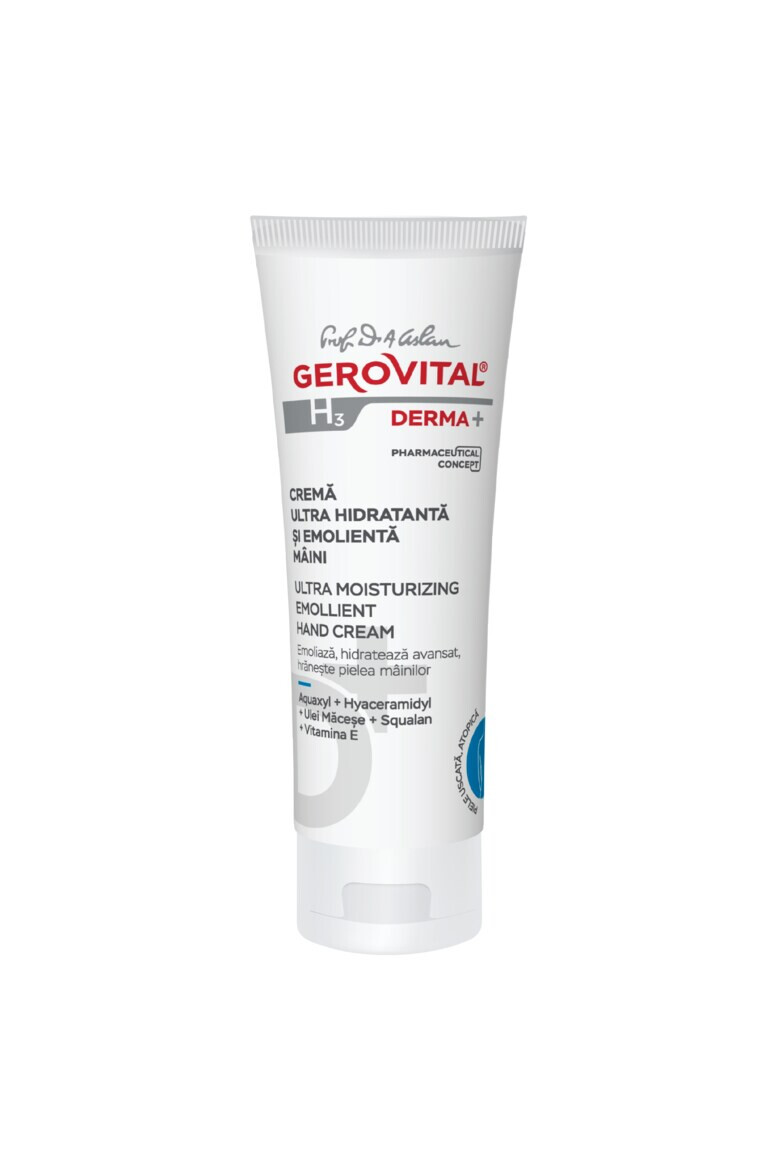 Gerovital Crema de maini ultra hidratanta si emolienta H3 Derma+ 100 ml - Pled.ro