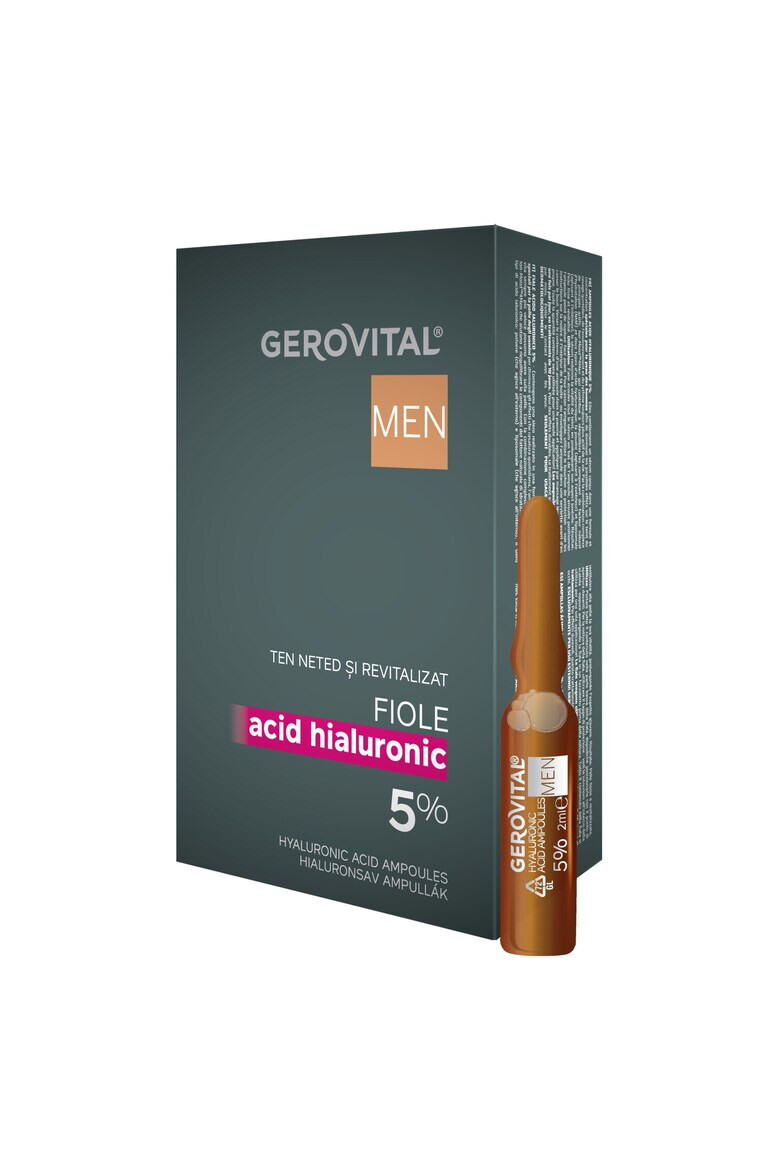 Gerovital Fiole cu acid hialuronic Men concentratie 5% 10 buc x 2 ml - Pled.ro