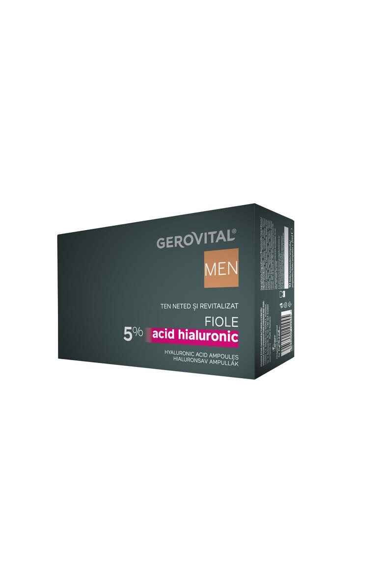 Gerovital Fiole cu acid hialuronic Men concentratie 5% 10 buc x 2 ml - Pled.ro