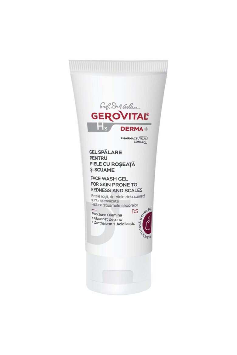 Gerovital Gel spalare piele cu roseata si scuame H3 Derma+ 150 ml - Pled.ro