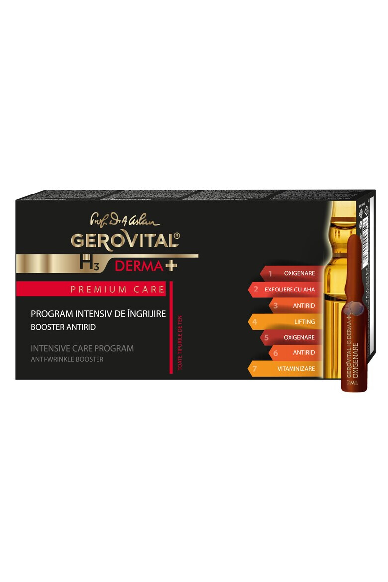 Gerovital Fiole program intensiv de ingrijire H3 Derma+ Premium Care 7 buc x 2 ml - Pled.ro