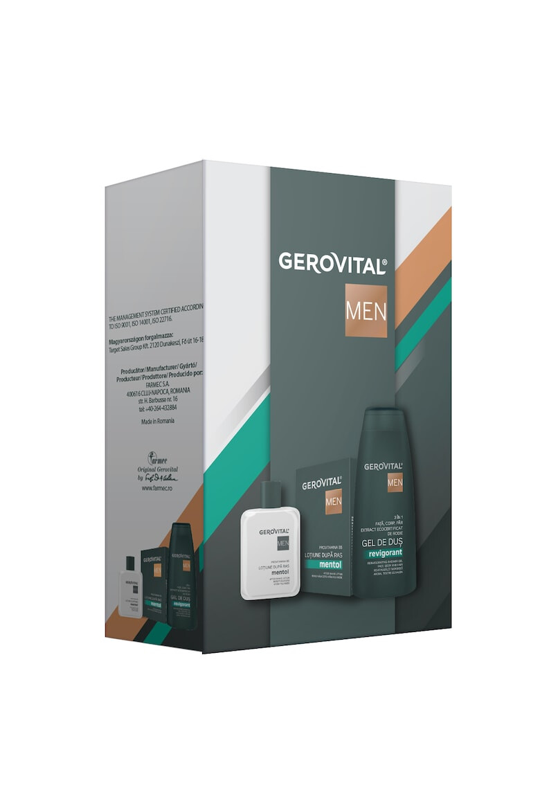 Gerovital Pachet cadou Men: Lotiune dupa ras 100 ml + Gel de dus revigorant 3 in 1 400 ml - Pled.ro